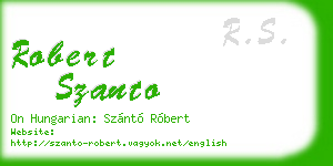 robert szanto business card
