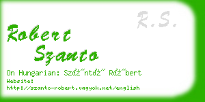 robert szanto business card